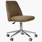 Danbury Office Chair Antique Brown Faux Leather & Chrome