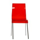 Ava Dining Chair Red Acrylic & Chrome