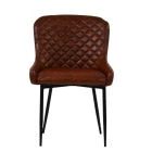 Heron Dining Chair Vintage Brown Leather & Black Base