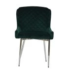 Heron Dining Chair Emerald Green Velvet & Chrome