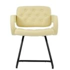 Luce Office Chair Cream Faux Leather & Black