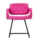 Luce Office Chair Hot Pink Faux Leather & Black