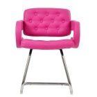 Parga Office Chair Hot Pink Leather & Chrome