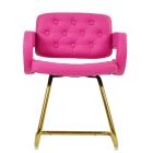 Candy Office Chair Hot Pink Leather & Gold luce