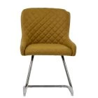 Hale Dining Chair Light Tan Brown Leather & Chrome