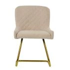 Willow Dining Chair Natural Cream Fabric & Gold