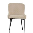 Heron Dining Chair Natural Cream Fabric & Black
