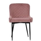 Heron Dining Chair Pink Velvet & Black