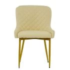 Heron Dining Chair Cream Leather & Gold