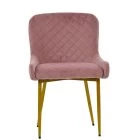 Heron Dining Chair Pink Velvet & Gold