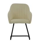 Wickham Dining Chair Cream Boucle Fabric & Black Base