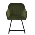 Wickham Dining Chair Olive Green Velvet & Black