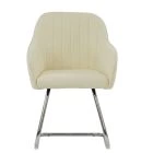 Duval Dining Chair Cream Boucle Fabric & Chrome