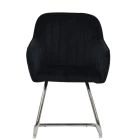 Duval Dining Chair Black Velvet & Chrome