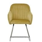 Duval Dining Chair Camel Velvet & Chrome