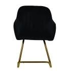 Longton Dining Chair Black Velvet & Gold