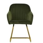 Longton Dining Chair Olive Green Velvet & Gold