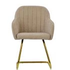 Longton Dining Chair Fawn Brown Fabric & Gold