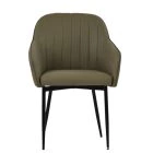Lule Carver Dining Chair Taupe Leather & Black
