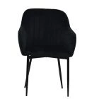 Lule Carver Dining Chair Black Velvet & Black