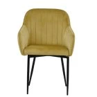 Lule Carver Dining Chair Camel Velvet & Black