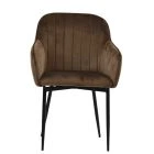 Lule Carver Dining Chair Mocha Velvet & Black