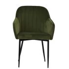 Lule Carver Dining Chair Olive Green Velvet & Black
