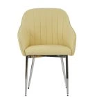 Lule Carver Dining Chair Cream Leather & Chrome