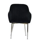 Lule Carver Dining Chair Black Velvet & Chrome