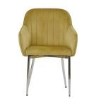 Lule Carver Dining Chair Camel Velvet & Chrome