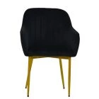 Lule Carver Dining Chair Black Velvet & Gold