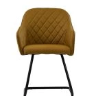 Campo Dining Chair Light Tan Brown Leather & Black