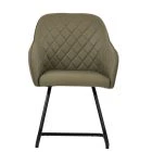 Campo Dining Chair Taupe Leather & Black