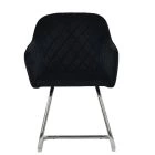 Hood Dining Chair Black Velvet & Chrome