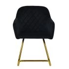 Frome Dining Chair Black Velvet & Gold