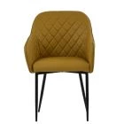 Opus Carver Dining Chair Light Tan Brown Leather & Black