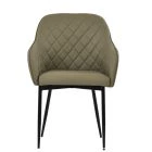 Opus Carver Dining Chair Taupe Leather & Black