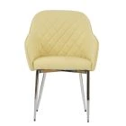 Opus Carver Dining Chair Cream Leather & Chrome