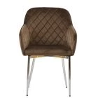Opus Carver Dining Chair Mocha Velvet & Chrome