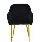 Opus Carver Dining Chair Black Velvet & Gold