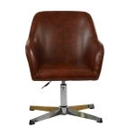 Marco Dining Chair Vintage Brown Leather & Black Base