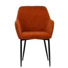 Marco Dining Chair Vintage Brown Leather & Black Base