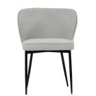 Belisimo Dining Chair Grey Boucle Fabric & Black Base