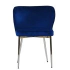 Belisimo Dining Chair Blue Velvet & Chrome