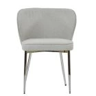 Belisimo Dining Chair Grey Boucle Fabric & Chrome