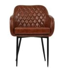 Langham Dining Chair Vintage Brown Leather & Black Base