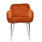 Langham Dining Chair Burnt Orange Velvet & Chrome