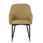 Opus Carver Dining Chair Aged Cream Leather & Black Base