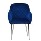 Opus Carver Dining Chair Blue Velvet & Chrome