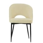 Flair Dining Chair Cream Boucle Fabric & Black Base